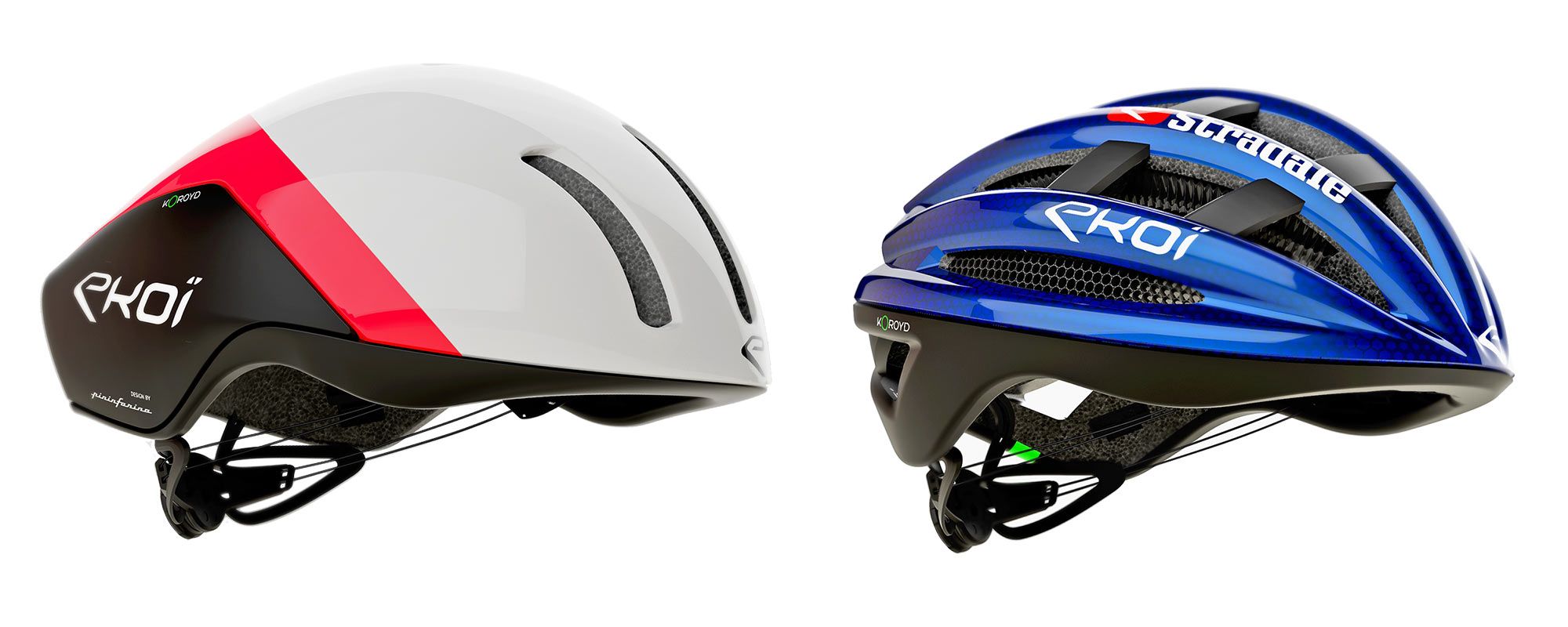 Ekoi Koroyd road bike helmets at 2023 Tour de France, aero Aerdinamica & lightweight Stradale,